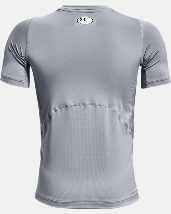 Boys' HeatGear® Armour Short Sleeve, Gray, pdpMainDesktop image number 1